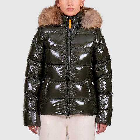 Doudoune Gertrude Avec Capuche Fourrure Doudoune Cintrée Avec