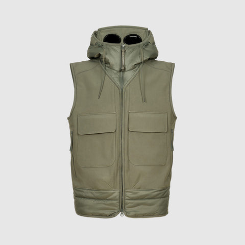 Gilet Veste Cp Company Verte Company Gilet Logo Khaki Smallable
